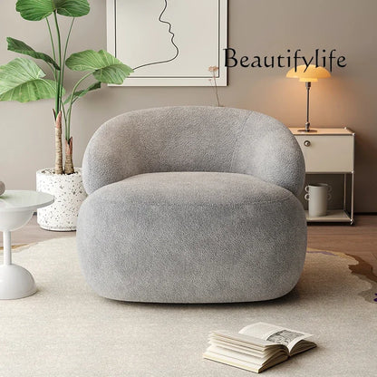 Italian light luxury fabric rotating leisure chair balcony single Nordic modern minimalist designer living room sofa