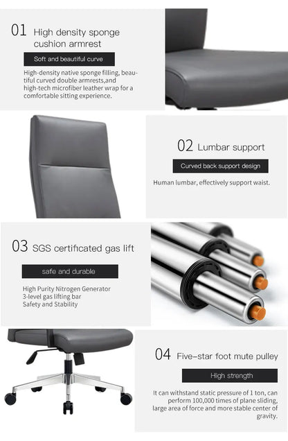 High Quality Real Leather Chair Office Meeting Room Swivel Ergonomic Manager Executive boss Office Leather Chair