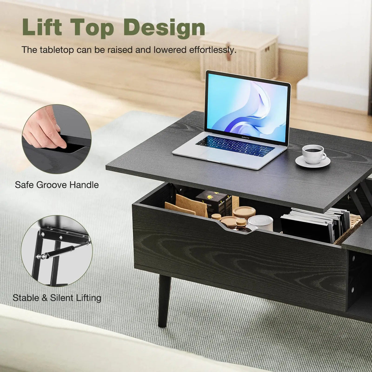 JHK Lift Top Coffee Tables For Living Room 39.37