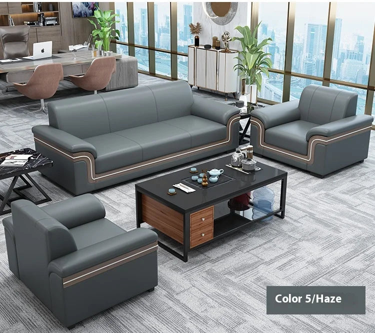 Simple Business Office Sofa Set Coffee Table Modern Luxury Reception Furniture for Three-Person Meetings Meeting Room Furniture