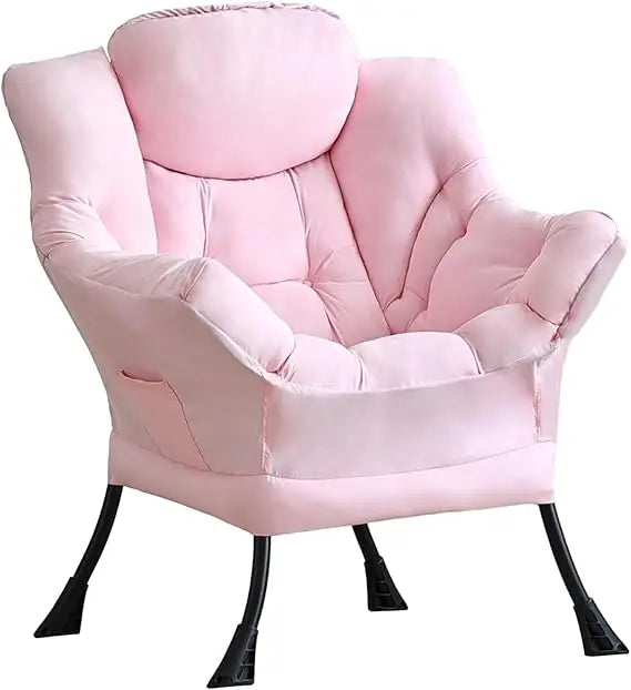 Lazy Chair with Ottoman, Modern Accent Leisure Upholstered Lazy Sofa , Contemporary Lounge Reading Chair with Armrests