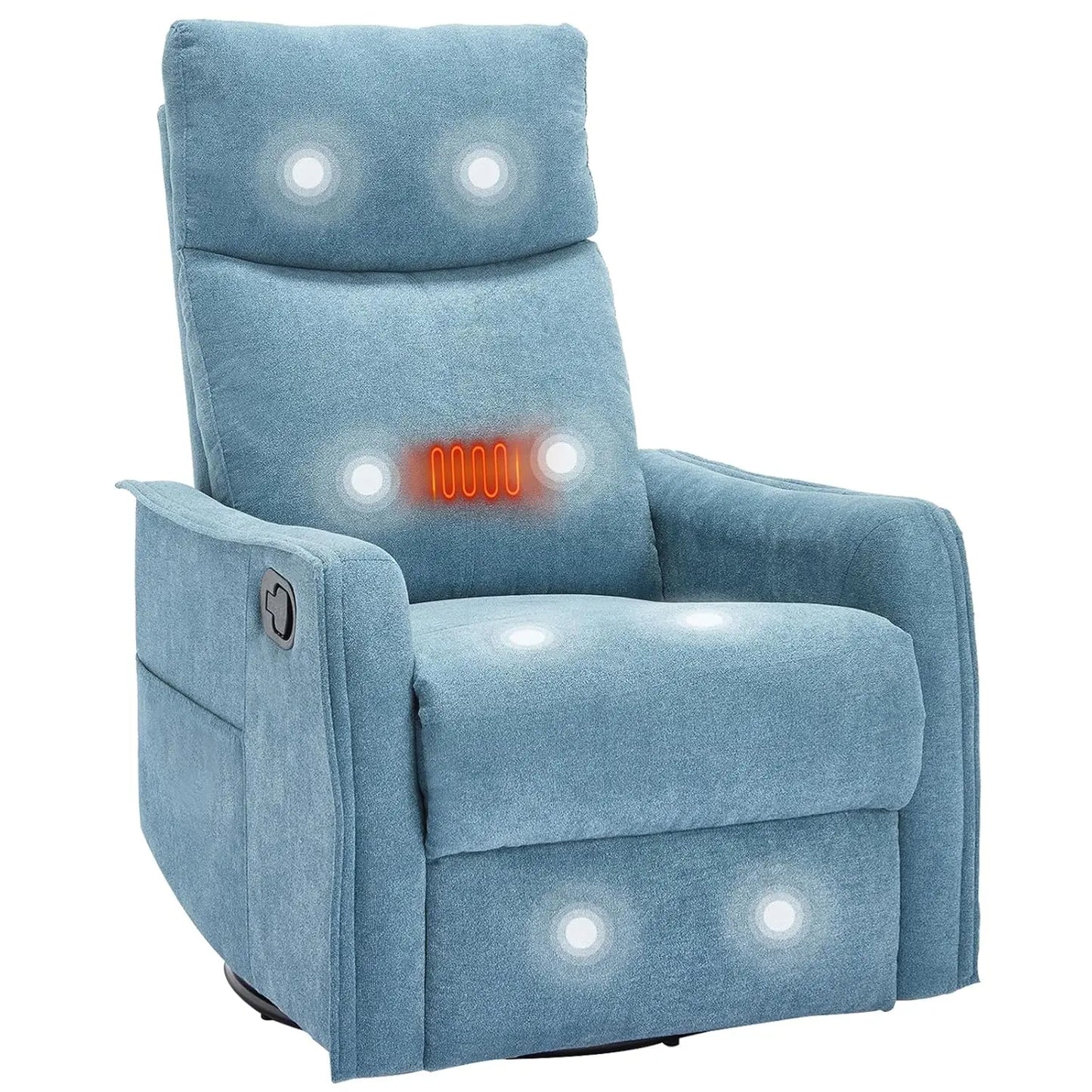 360 Swivel Rocking Recliner Chair for Adults, Nursery Rocking Chair with Heat and Massage, Glider Reclining Chair, Customized