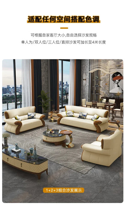 Aesthetic Nordic Living Room Sofas Pouf Leather Minimalist Modern Living Room Sofas Lounge Koltuk Takımı Postmodern Furniture