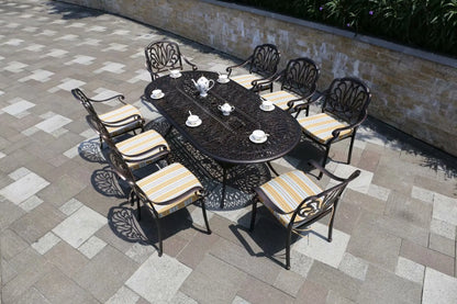 Patio Outdoor Furniture Cast Aluminum Chairs and Table Garden Metal Dining Sets Balcony Leisure Furniture Barbecue