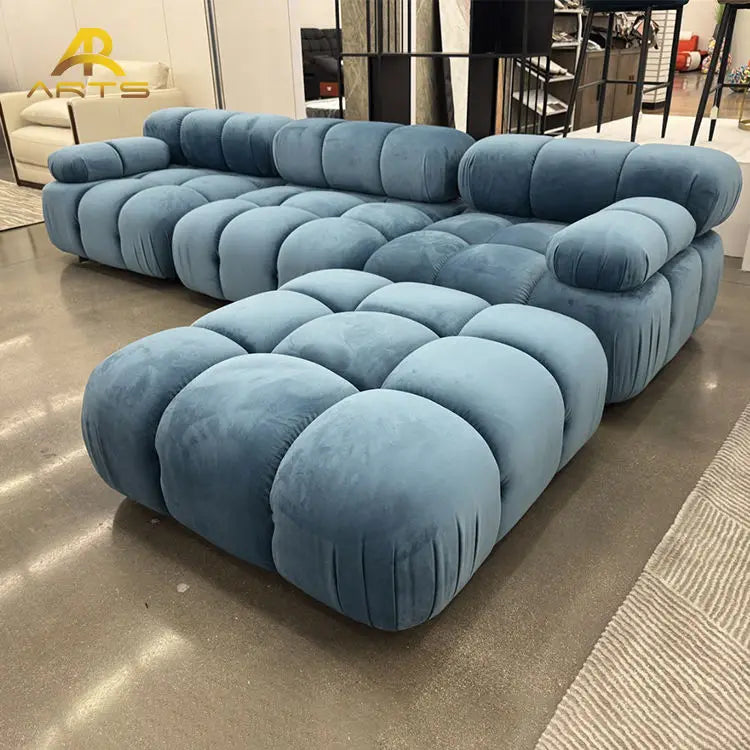 L Shaped Modular Sectional Sofas,Velvet Vacuum Modern Compressed Sofa,Luxury Corner Couch Living Room Sofa Set Furniture