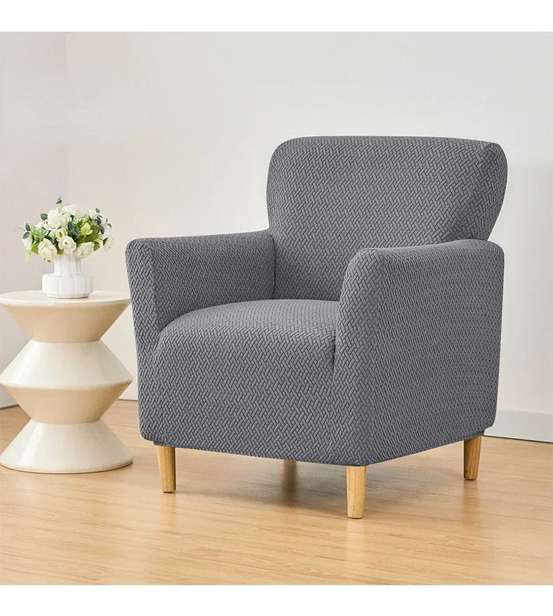Jacquard Club Tub Sofa Cover Elastic Single Armchair Slipcover Stretch Spandex Chair Slipcover for Bar Counter Living Room