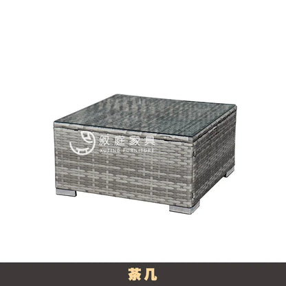 Outdoor leisure rattan sofa outdoor open-air garden courtyard waterproof and sunscreen leisure hotel bed and breakfast terrace c