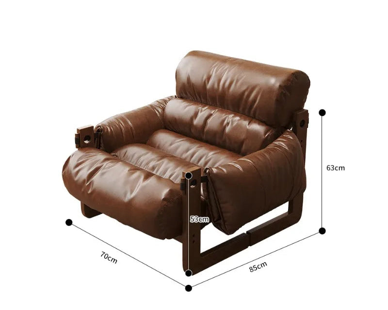 Solid wood sofa chair single chair in living room antique leisure chair