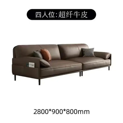 Simple Modern Office Sofa Coffee Table Set Luxury Genuine Leather Three-Seater for Business Meeting Reception Living Room Hotel