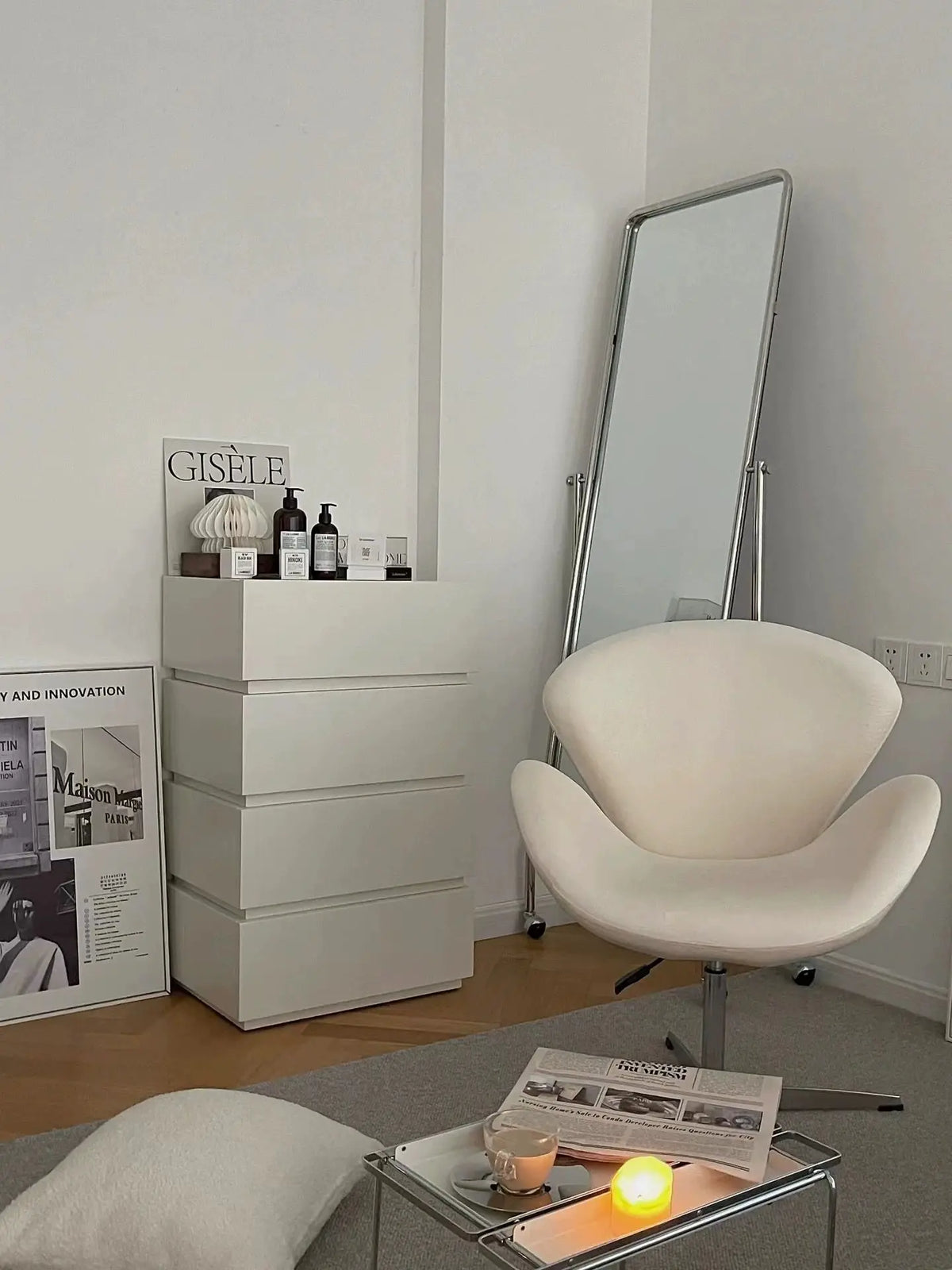 Wrap Swan Chair Leisure Chair Small Sofa Home Furniture Comfortable Living Room Chair Minimalist Lifting Office Chair Makeup Sto