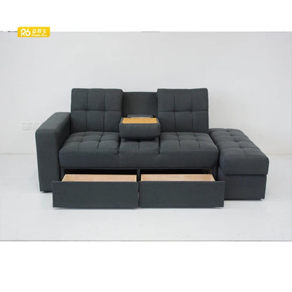 Factory Customized Sofa Bed with Function Ottoman Storage and Coffee Table 310