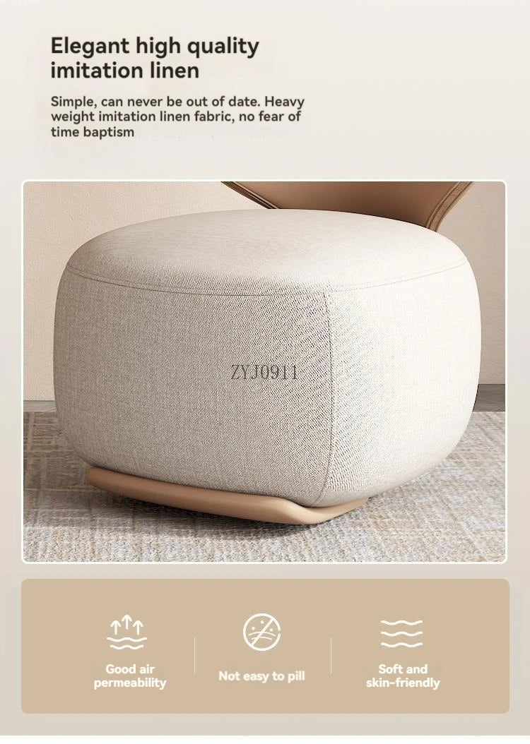 Creative small fabric cover high elasticity sponge filled casual fabric living room chair with wooden backrest