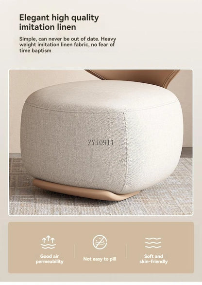Creative small fabric cover high elasticity sponge filled casual fabric living room chair with wooden backrest
