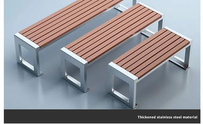 Banc de Patio Anti-Corrosion en acier inoxydable 304, haute qualité, 1.5mm d'épaisseur, mobilier d'extérieur moderne pour salle de sport, centre commercial, supermarché