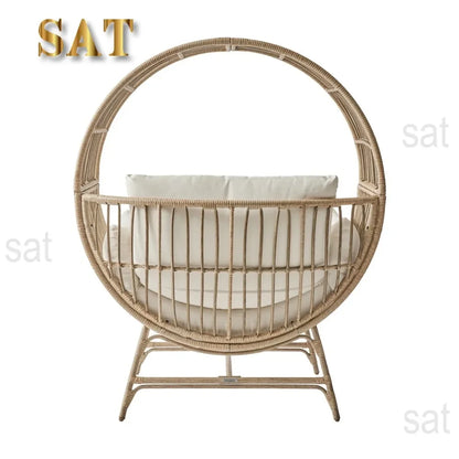 #x New  Bellamy Round Wicker Outdoor Egg Chair, Beige