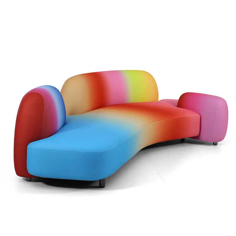 Arc-en-ciel récif forme spéciale canapé moderne simple salon appartement meubles design tissu canapé incurvé