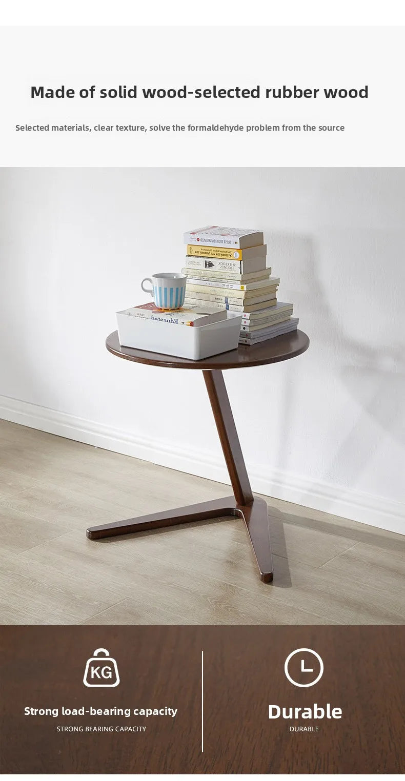 Solid wood small coffee table household living room small round table sofa edge table