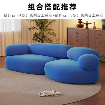 Internet celebrity fabric sofa small cobblestone sofa combination, modern simple creative leisure