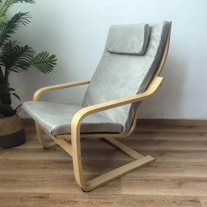 Nordic Lounge Chair - Solid Wood Armrest Recliner for Balcony & Nursery