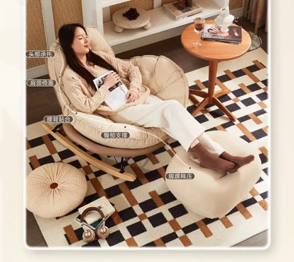 Thickened Penguin Rocking Chair Balcony Sofa Home Bedroom Leisure Chair Wide