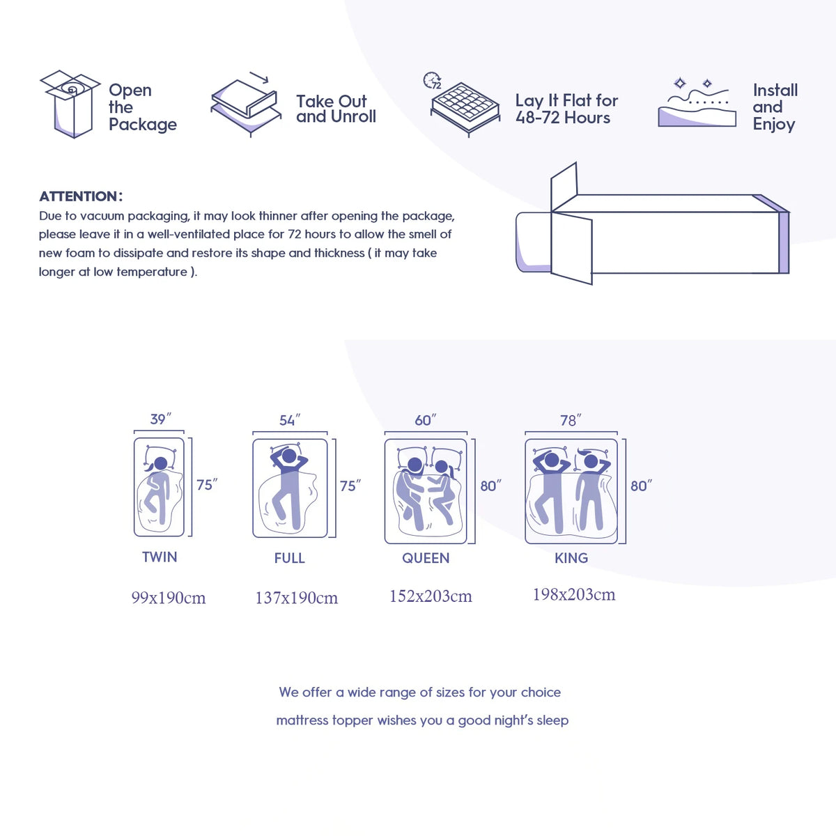Cloud-Like Mattress Topper, Mattress Pad for Back Pain Relief, Breathable Quilted Fitted Mattress Protector for Hot Sleepers