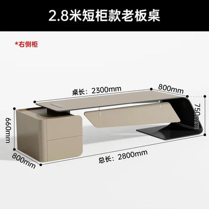 High-end Lacquered Boss Desk, Stylish Atmosphere, Modern and Simple Office Desk, High-end Workbench