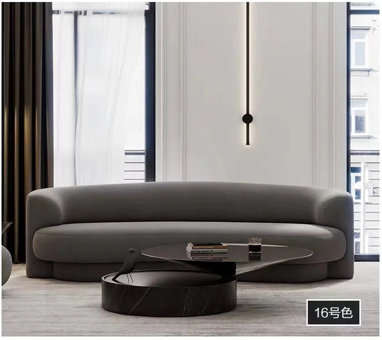Fabric Living Room Sofas European Beige Italian Curved Luxury Couch Double Modern Designer Divano Soggiorno Home Furniture