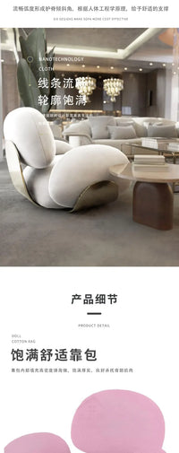 F Designer creative cream wind lamb wool leisure recliner small apartment bedroom makeup single sofa chair
