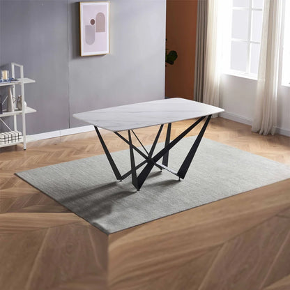 Dining Table 4 6 8 10 12 Seat Large Long Space Saving White Marble Marble Top Stainless Steel Frame Extendable Dining Table