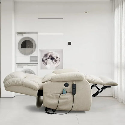 Infinite Position Power Lift Chair Lay Flat Recliner Dual Motor Sleeper Chair With Massage And Heating For Elderly Controllable
