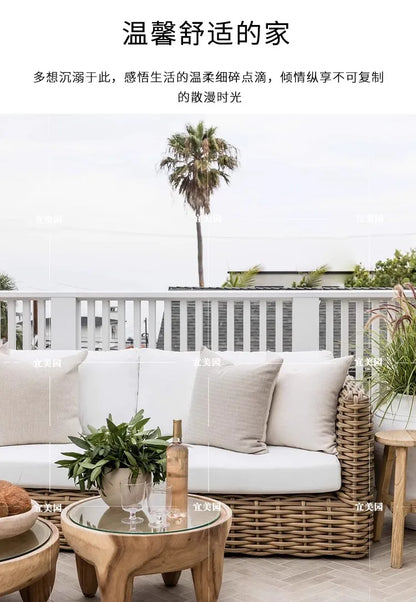 Outdoor rattan sofa courtyard outdoor terrace combination garden balcony outdoor hotel coffee table waterproof furniture