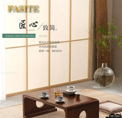 FashionJapanese Vintage Indoor Wood Furniture Asian Style Coffee Tea Living Room Low Table Rectangle 50*40cm Tatami
