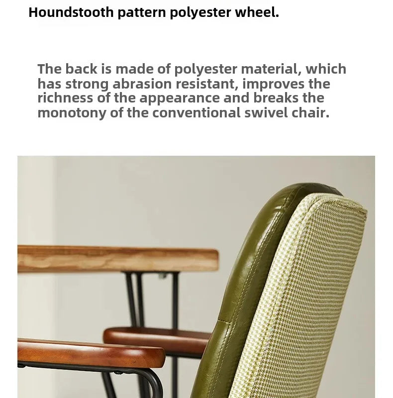 Comfortable Genuine Leather Chair Steel-Legged Adjustable Swivel Seat Ergonomic Desk Chair for Prolonged Sitting