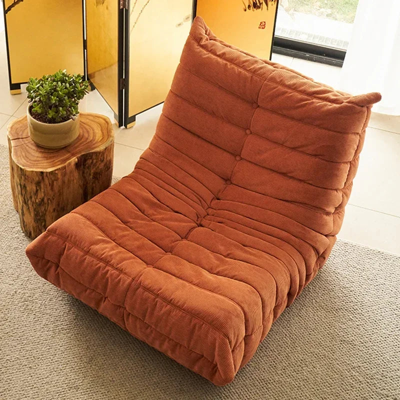 Lounge Bean Bag Chair for Adult Armless Lazy Floor Sofa Fireside Chair for Living Room Gaming Room Bedroom Soft Corduroy Couch