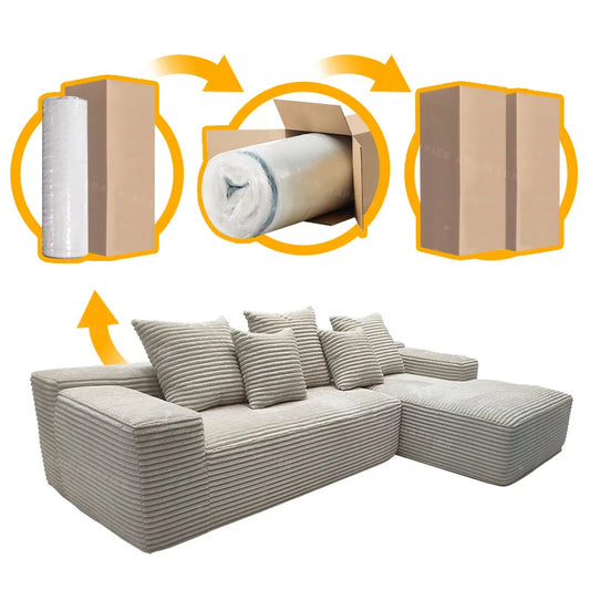 L-shaped living room compression sofa modern vacuum luxury comfortable compression sofa lounge sofa empty volume
