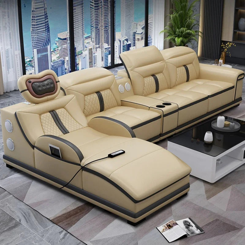 Luxury Wood Nordic Living Room Sofas Cozy Relaxing Recliner Armchair Sofas Floor Daybed Massage Woonkamer Banken Home Furniture