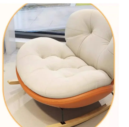 Cozy Snail Wooden Rocking Chair for Balcony and Living Room Lazy Large Rocking Sofa Chair for Leisure Time in Living Room