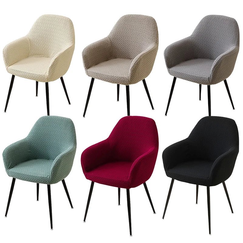 1/2pcs Jacquard Chair Covers High Arm Dining Chair Cover Elastic Chair Seat Slipcover Protector for Wedding Living Room Home