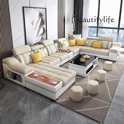 LL Modern Minimalist Living Room Sofas Sectional Lazy Nordic Leather Sofas Designer Lounge Curved Divano Lounge Suite Furniture