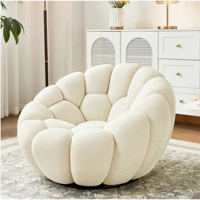 Modern Pumpkin Chair Luxury Bubble Sofa Single Lounge Seat Lazy Recliner for Bedroom Balcony Living Room Aesthetic Accent