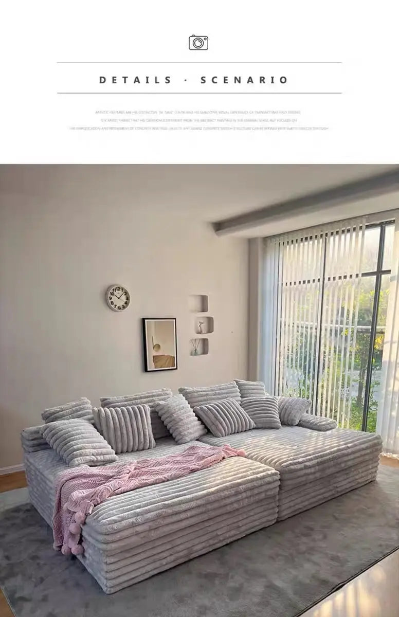 zS173Furniture Living Room Vacuum Compression Washable Corduroy Modern Boneless Couch Sofa Comprimido