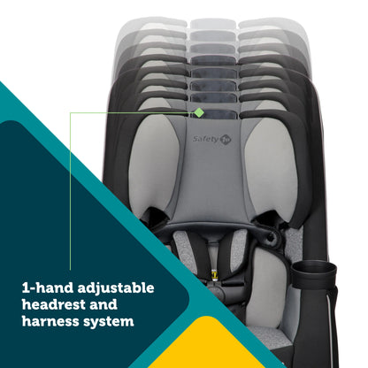 High Back Booster Car Seat with 5-Point Harness, 22-110 lbs, Granite Gray