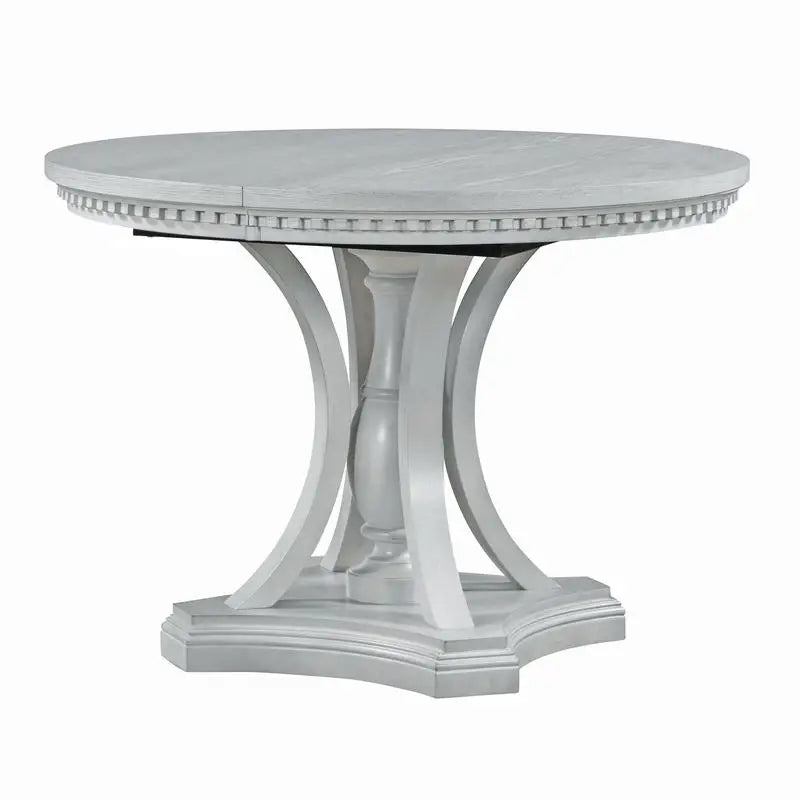 Extendable Oval Dining Table 42"-58" for Kitchen & Dining Room in Antique Gray Oak Finish