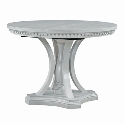 Extendable Oval Dining Table 42"-58" for Kitchen & Dining Room in Antique Gray Oak Finish