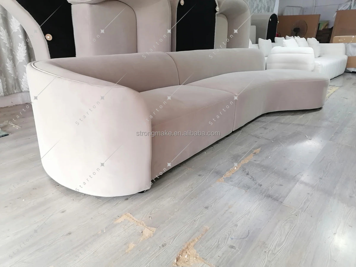 White Modern Couch Living Room 3 Seater Relax Sofas Furniture Modernos Boucle Living Room Luxury Modular Curved Sofa for Home