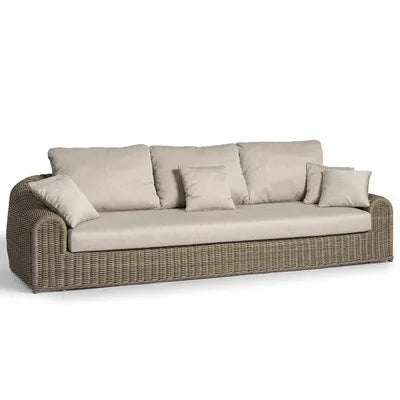 Outdoor rattan sofa waterproof sunscreen patio balcony garden rattan chair outdoor open-air leisure rattan sofa