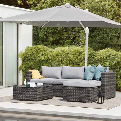 All Weather Grey PE Rattan Sectional Corner Sofa Set, Additional Extra Chairs for Outdoor Sec，Outdoor Wicker Loveseat 2 Pieces,