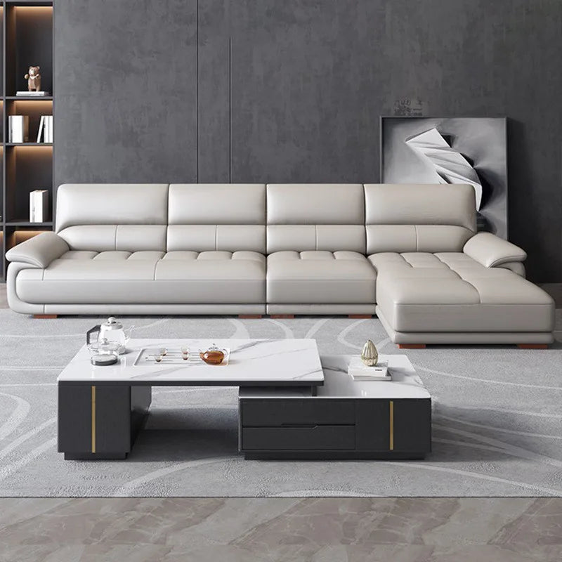 Premium Simple and modern combination imported concubine sofa size apartment living room first layer cowhide leather art sofa