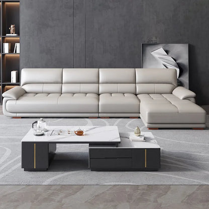 Premium Simple and modern combination imported concubine sofa size apartment living room first layer cowhide leather art sofa