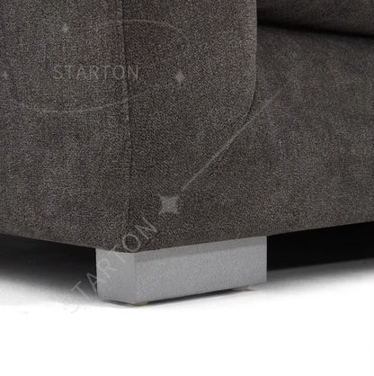 Modern Home Living Room Sofa Set White Linen Feather Cream Beige Fabric L Shaped Corner Modular Couches Sectional Sofa